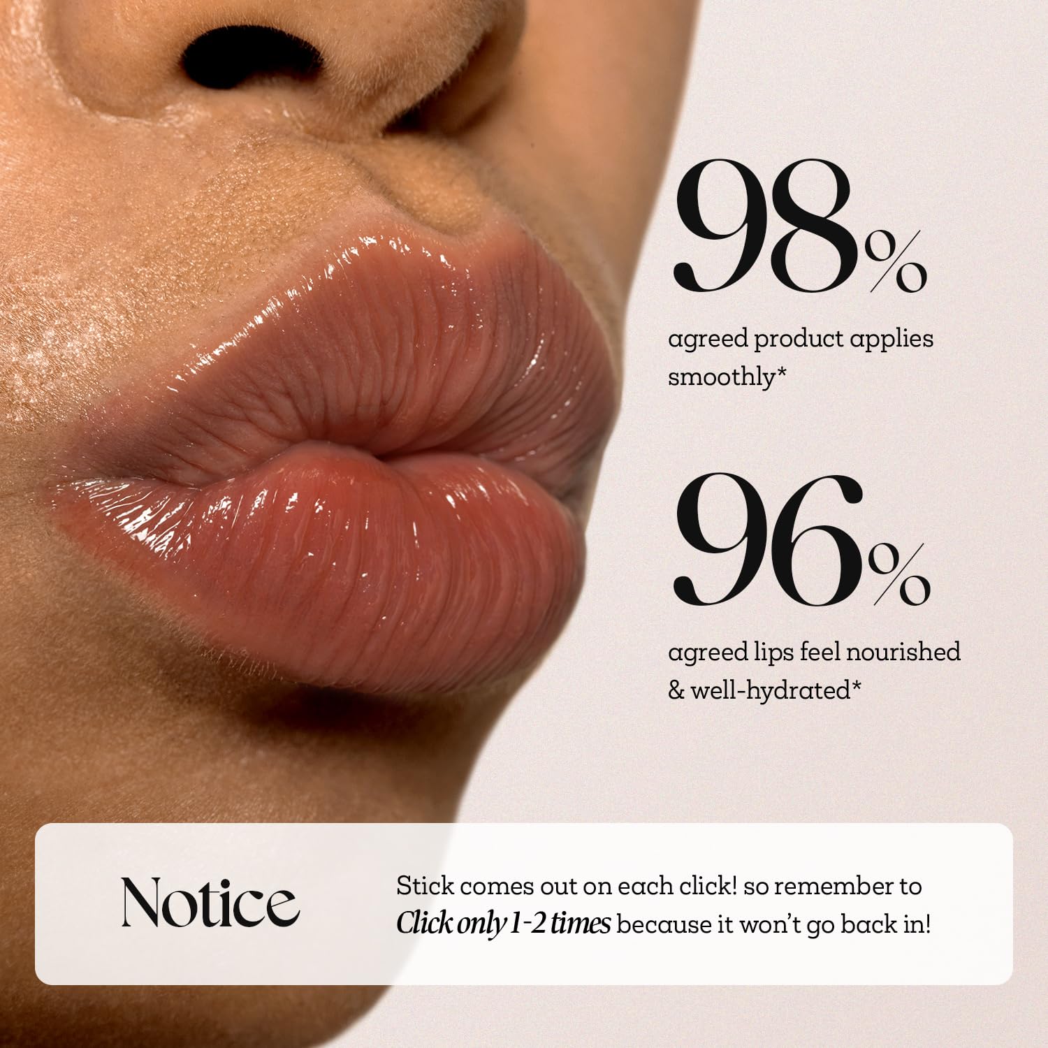 Nature Republic Honey Melting Lip Rose Brown applicator shot, easy one-click release for hygienic use.