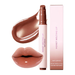 Nature Republic Honey Melting Lip Rose Brown packaging, portable gloss-balm hybrid for on-the-go hydration.
