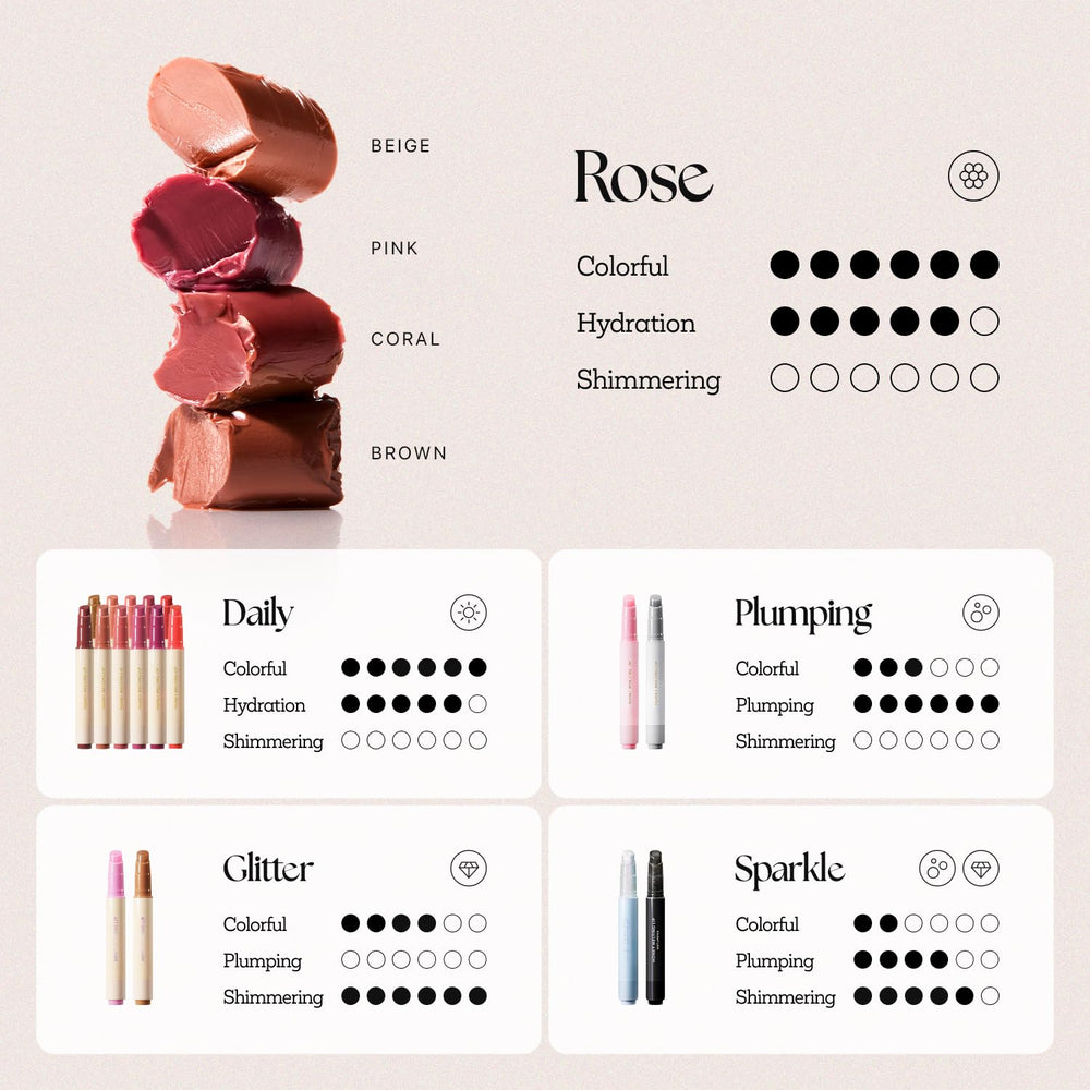 Nature Republic Honey Melting Lip Rose Brown shimmering finish with plumping and glitter options.