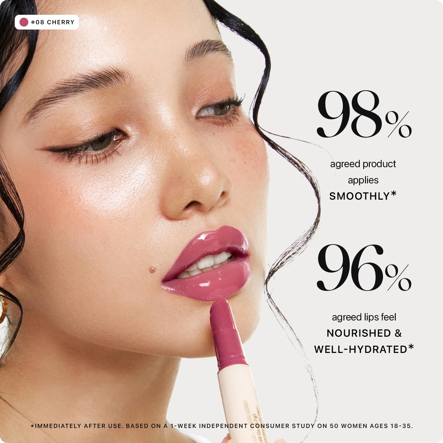 Close-up of Nature Republic Honey Melting Lip texture showing silky application