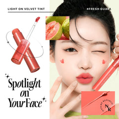 Nature Republic Light on Velvet Tint 02 Fresh Guava application glide for smooth lips