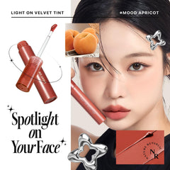 Mood Apricot tint swatches reveal smooth, clump-free coverage for a velvety matte look