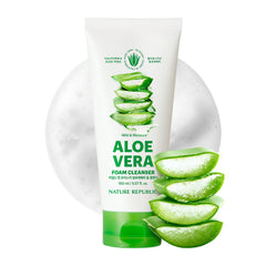 Nature Republic Mild Moisture Aloe Vera Foam Cleanser bottle showing hydration focus