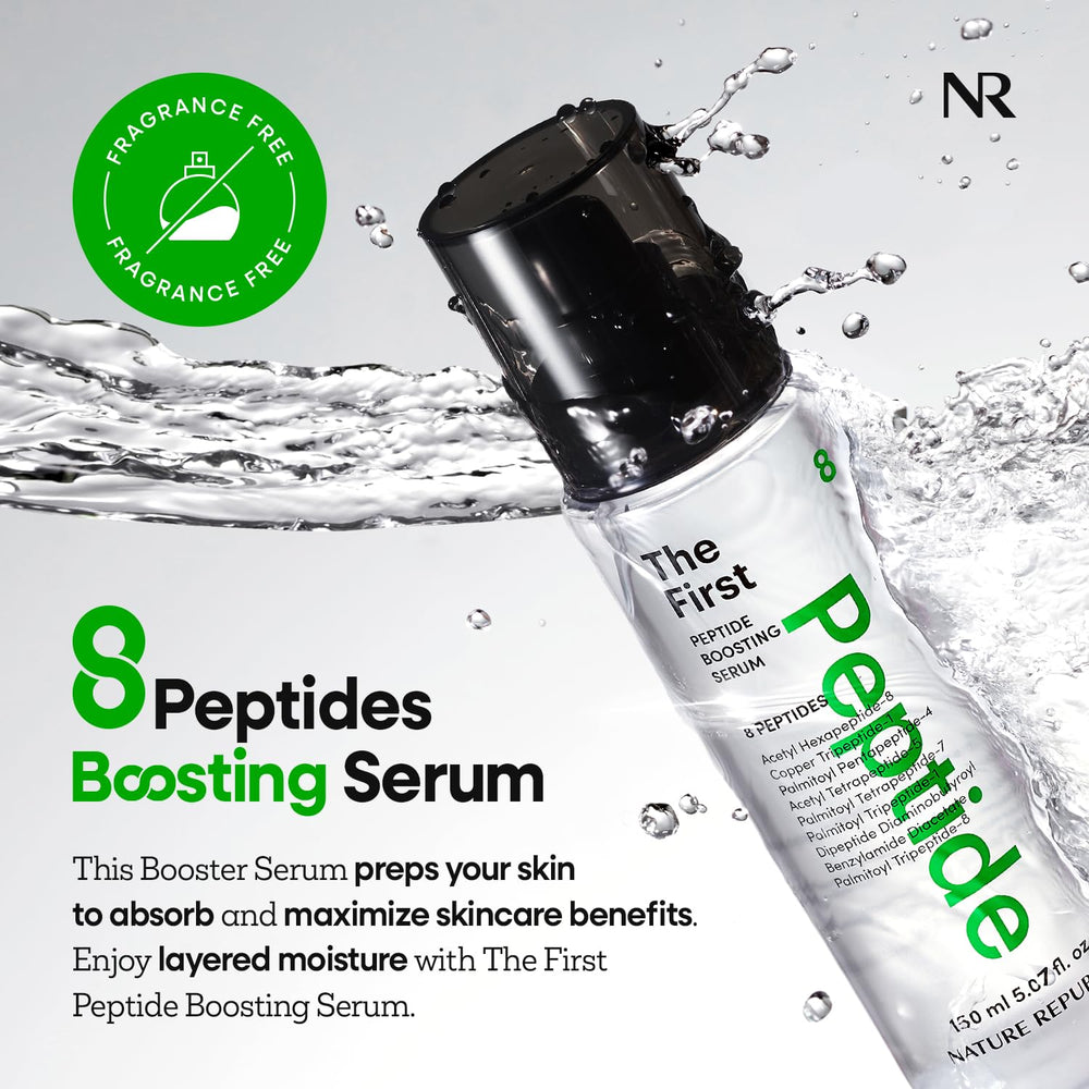 Nature Republic The First Peptide Boosting Serum texture swatch shows lightweight hydration.