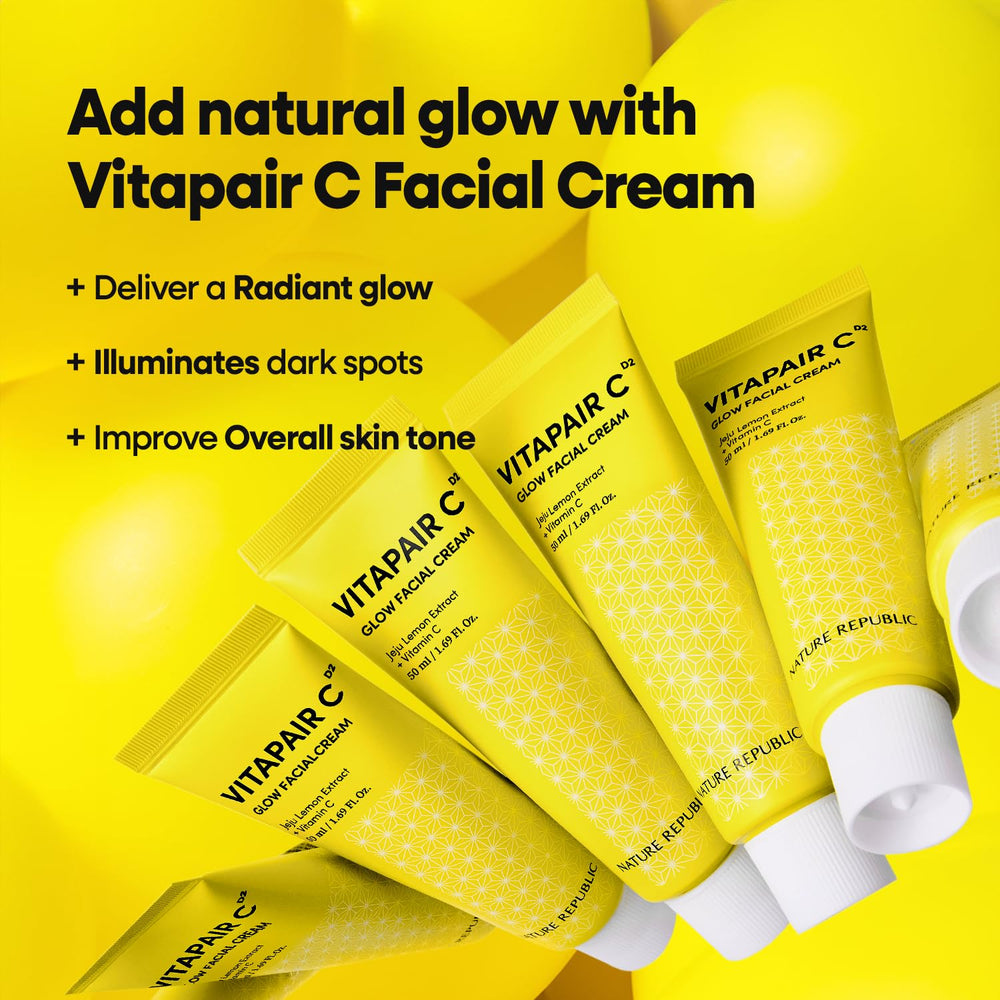 Vitapair C Glow Cream on face providing hydrated glow