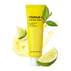 Nature Republic Vitapair C Glow Cream tube close-up, hydrating texture