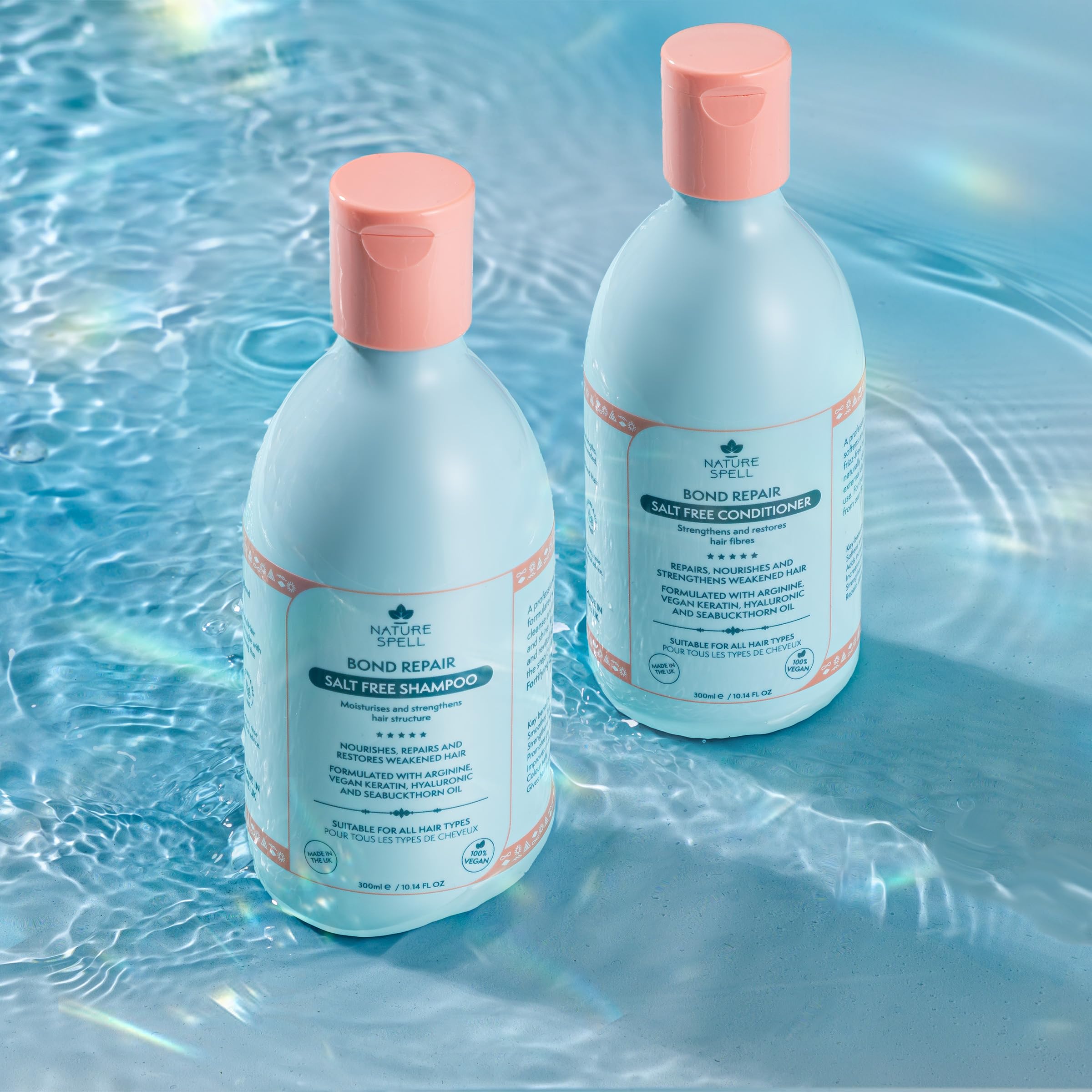 Nature Spell Bond Repair hair shine close-up after use.