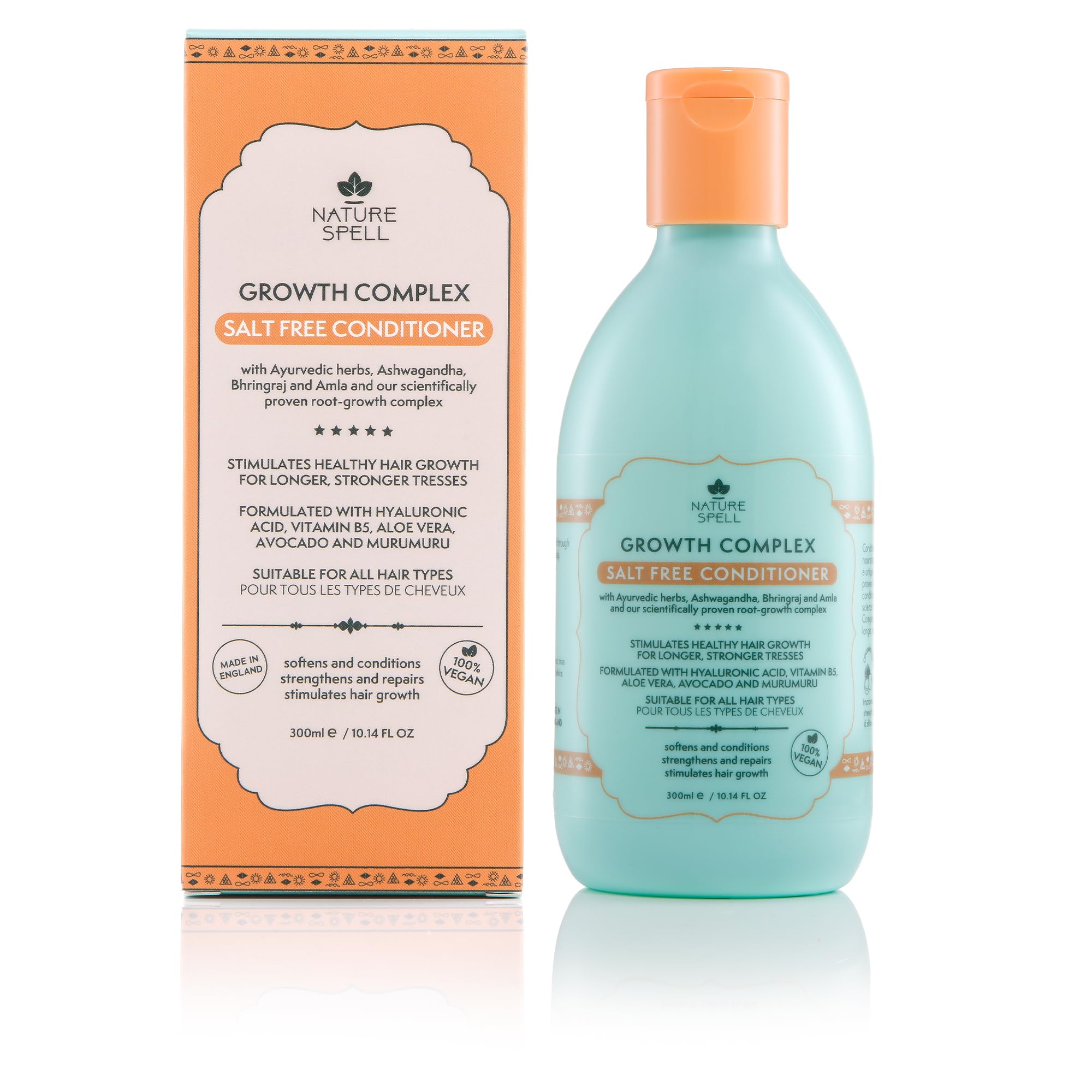 Nature Spell conditioner suitable for all hair types showcase.