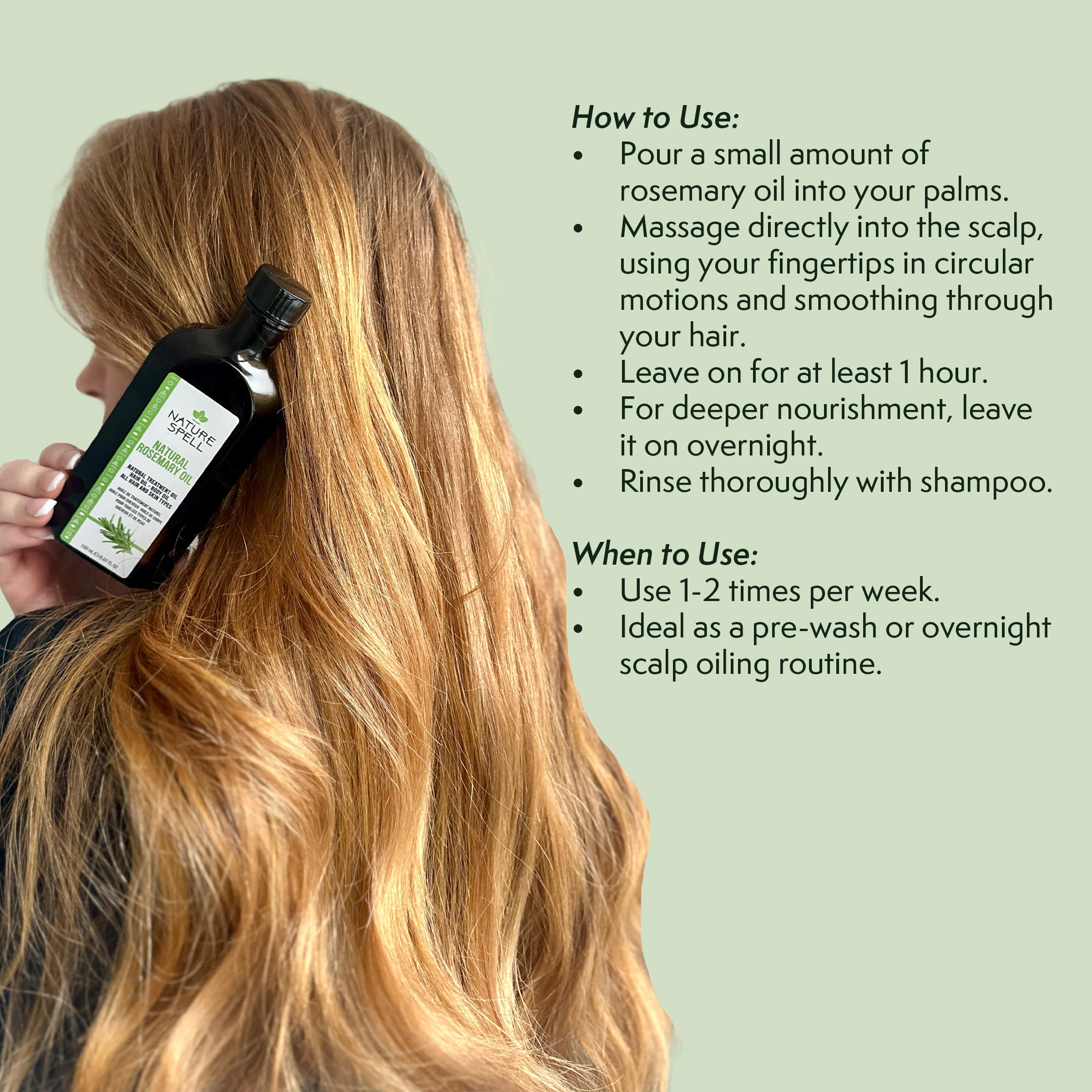 Close-up of bleached hair with Nature Spell Rosemary Oil shine.