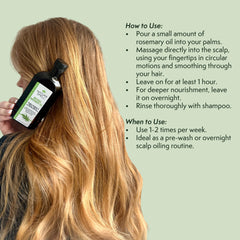 Close-up of bleached hair with Nature Spell Rosemary Oil shine.