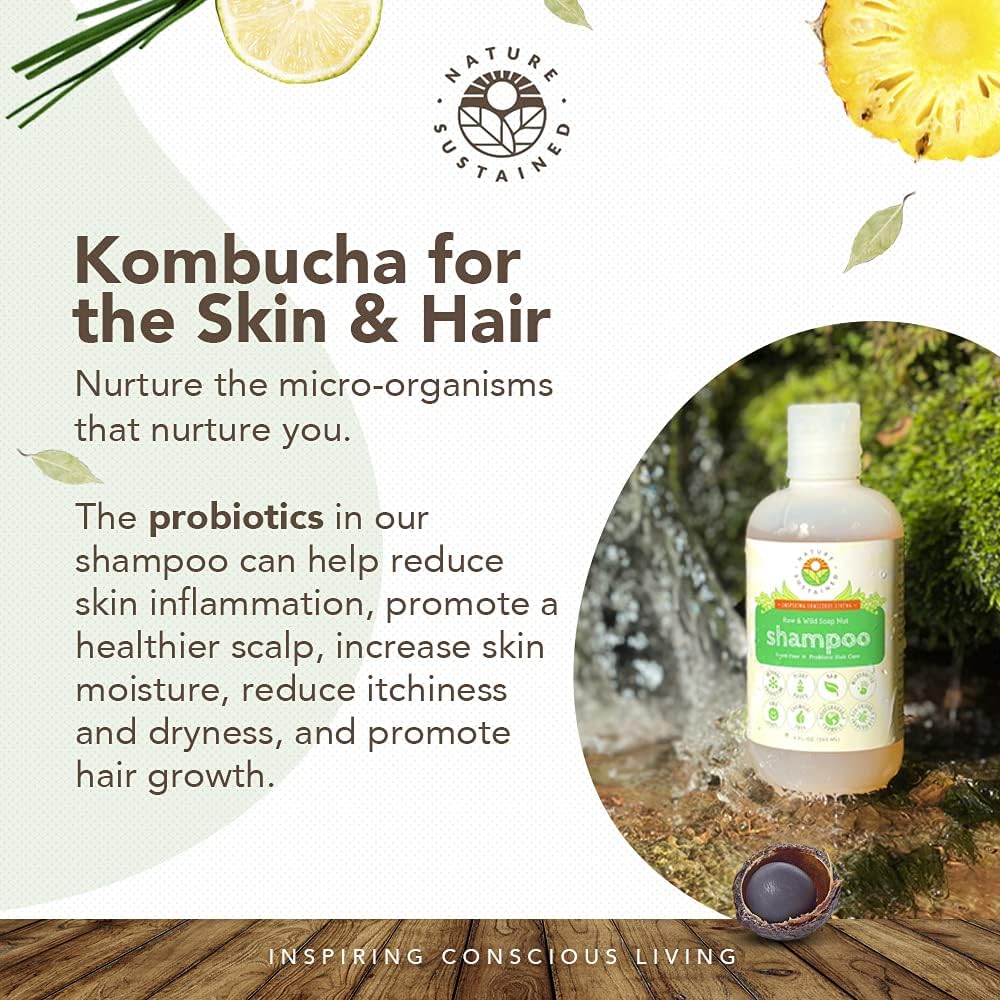 Nature Sustained Original shampoo soapberry-extract close-up shows natural cleansing.