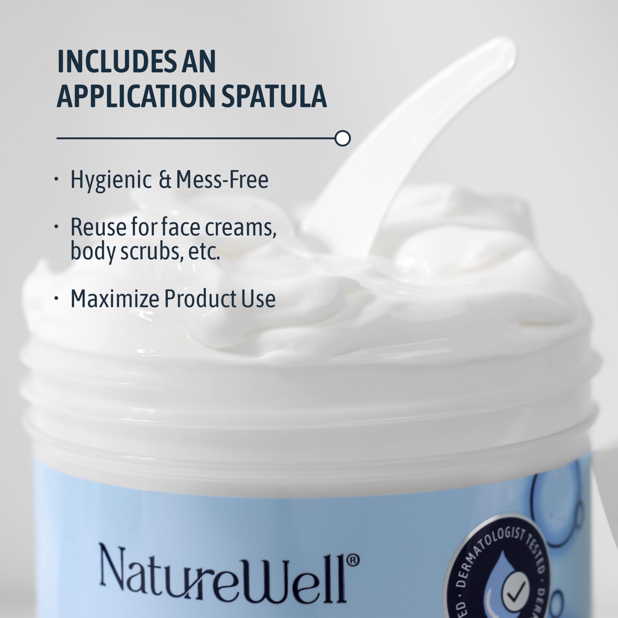 Nature Well 10oz jar packaging ideal for daily facial or body care