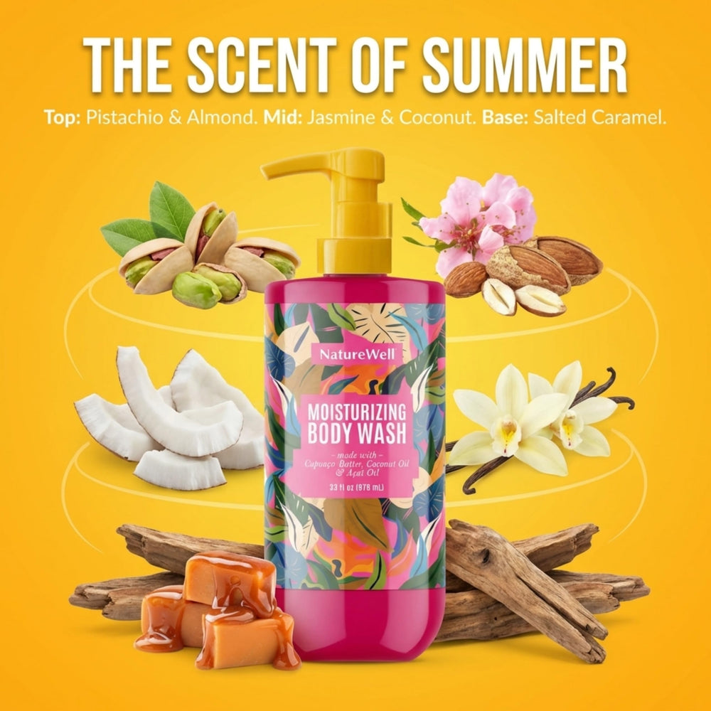 Nature Well Cheeky Moisturizing Body Wash rich, creamy lather nourishes skin.