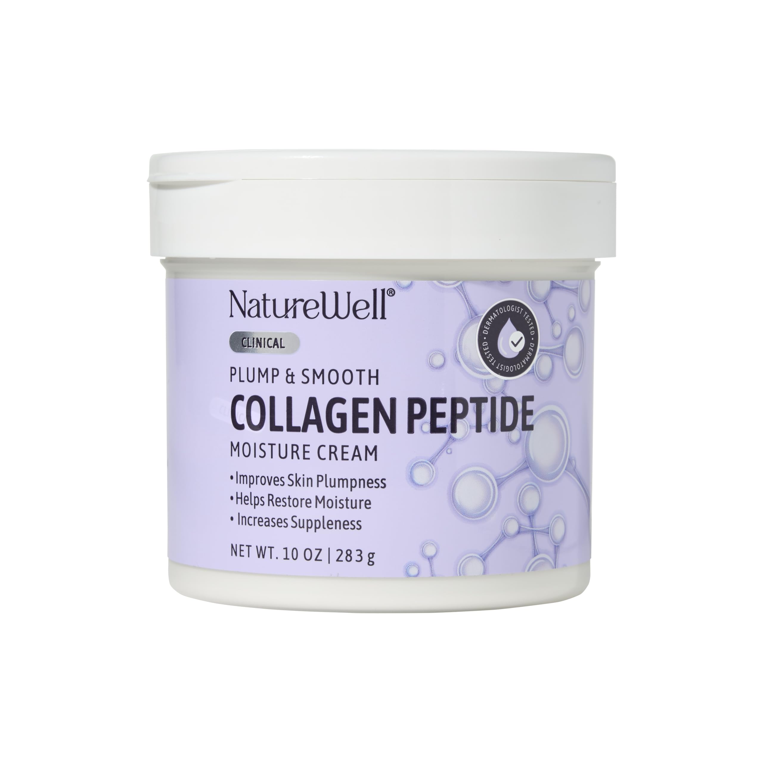 Nature Well Clinical Collagen Peptide Intense Moisture Cream for the face provides hydration.