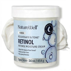 Nature Well Clinical Rejuvenate & Tone Retinol 2.0 jar on face for hydration and radiance