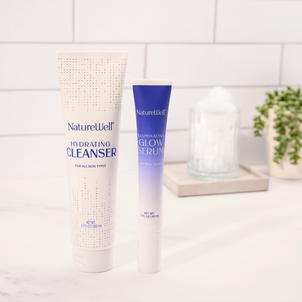 NATURE WELL duo bottles arranged to show compact, travel-friendly set.
