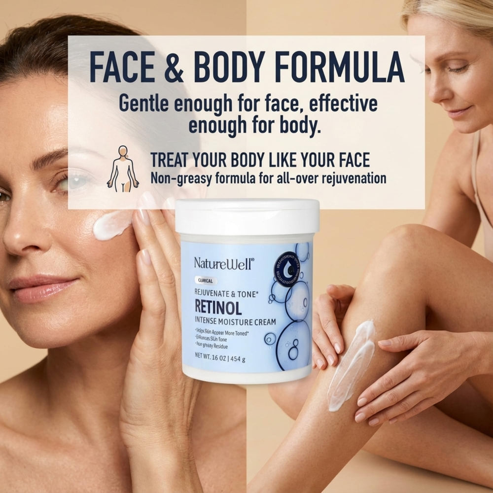 Face and neck application shown for décolleté areas