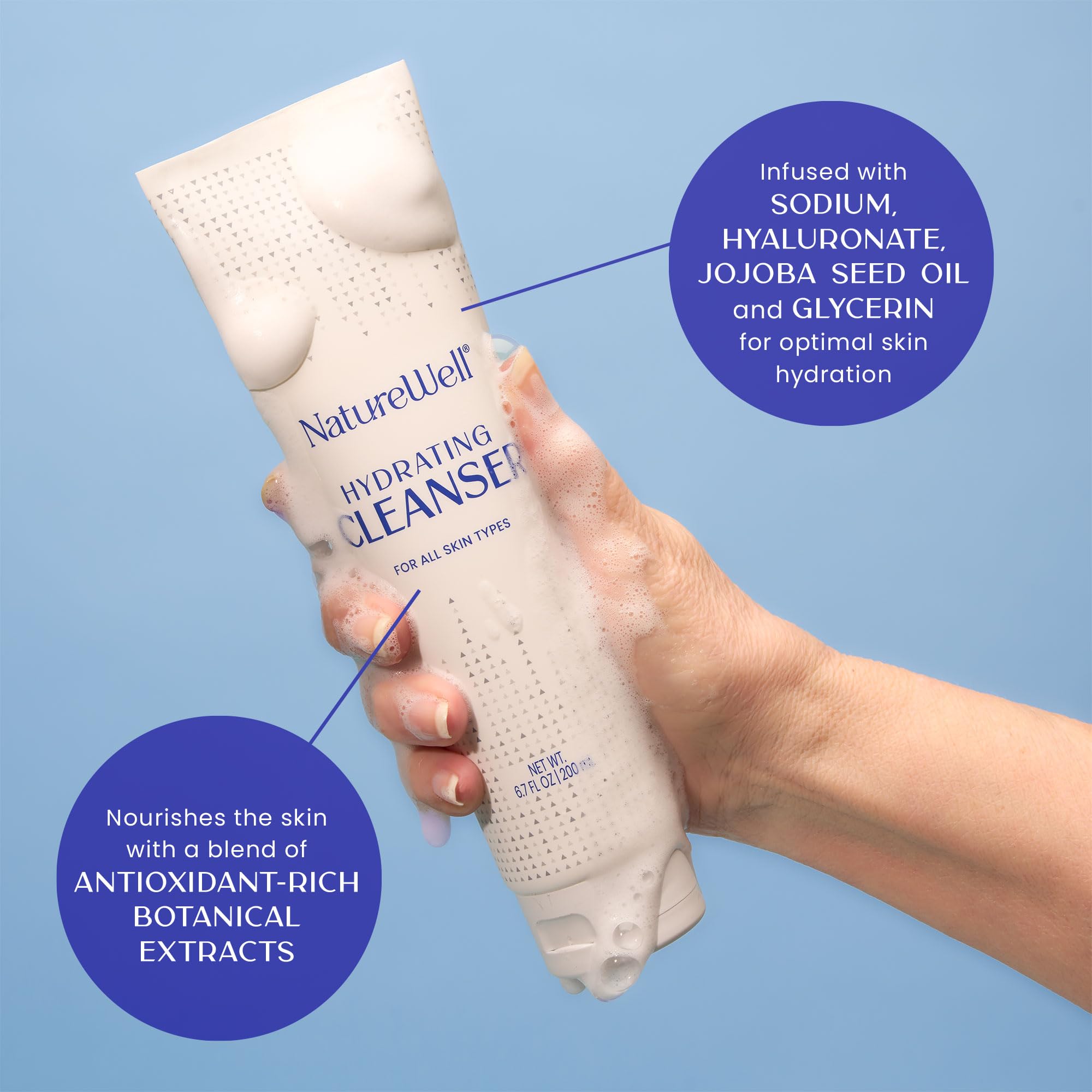 NATURE WELL niacinamide and squalane ingredients highlight skin-supporting hydration.