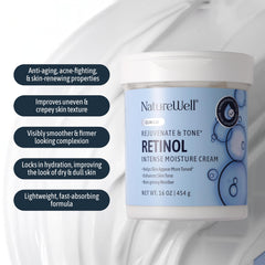 Nature Well retinol cream on the body provides non-greasy moisture