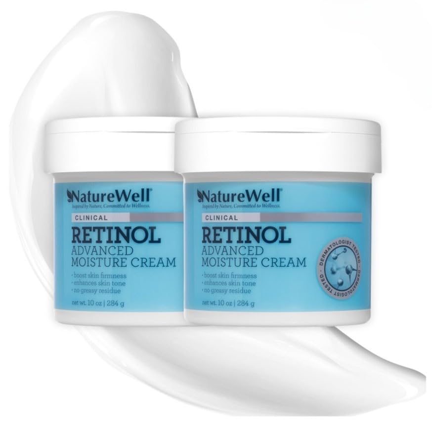 Nature Well Retinol Advanced Moisture Cream on face for radiant hydration