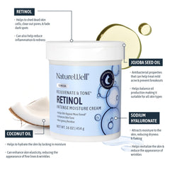 Nature Well Retinol Advanced Moisture Cream applied to the face for hydration