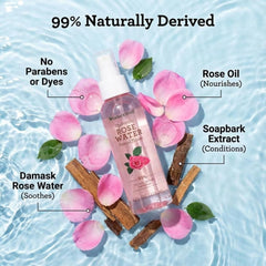 Nature Well Rose Water Toner Mist on-skin application enhances a hydrated, radiant look