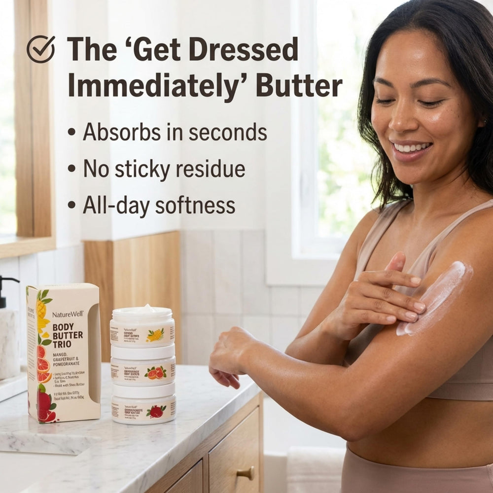 NATURE WELL Mango Butter 8 oz jar suggests softening hydration