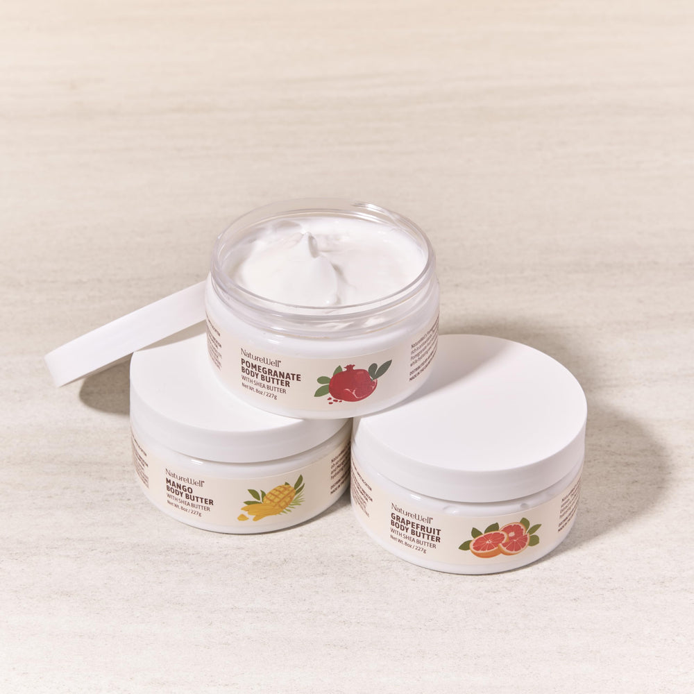 Nature Well Shea Body Butter packaging details highlight eco-friendly design