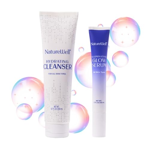 NATURE WELL skincare duo packaging shows a complete routine for all skin types.