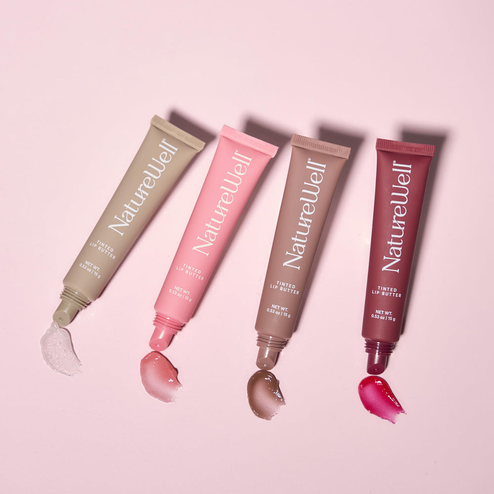 NATURE WELL Pink Velvet lip butter gloss with delicate tint on lips