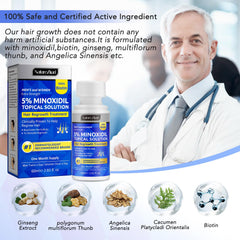 Nature Ziran Minoxidil 5% dropper enabling controlled daily dosing on the scalp.