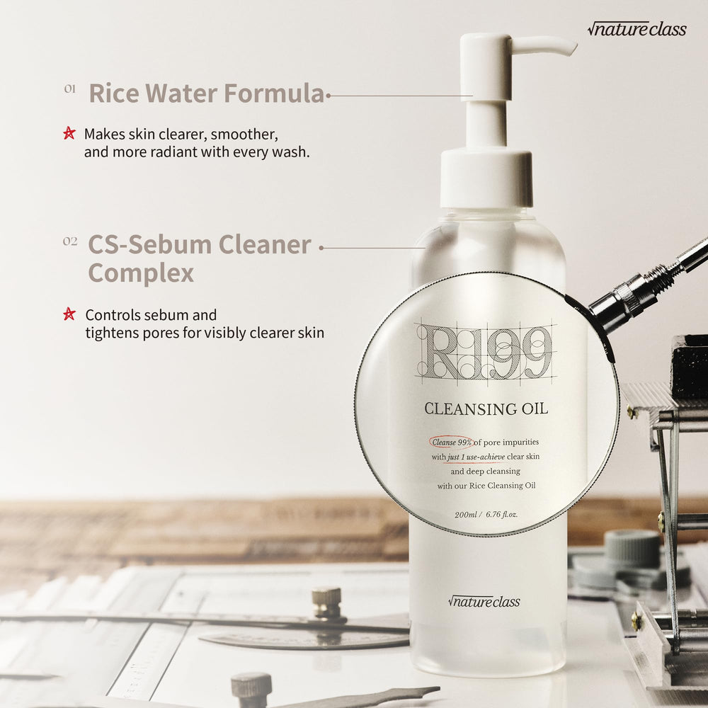 NatureClass R199 Rice Cleansing Oil amino blend nourishes without excessive tightness