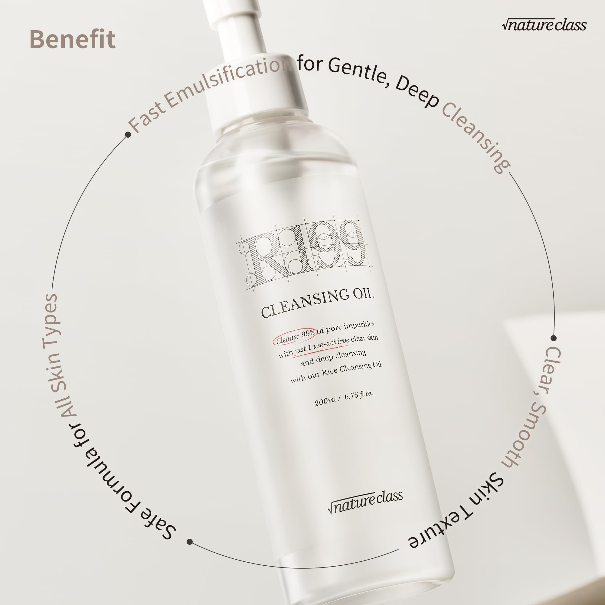 NatureClass R199 Rice Cleansing Oil leaves skin soft and hydrated after wash