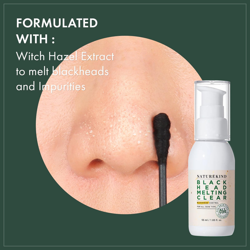 Naturekind Blackhead Melting Clear application demonstrates gentle use on the skin.