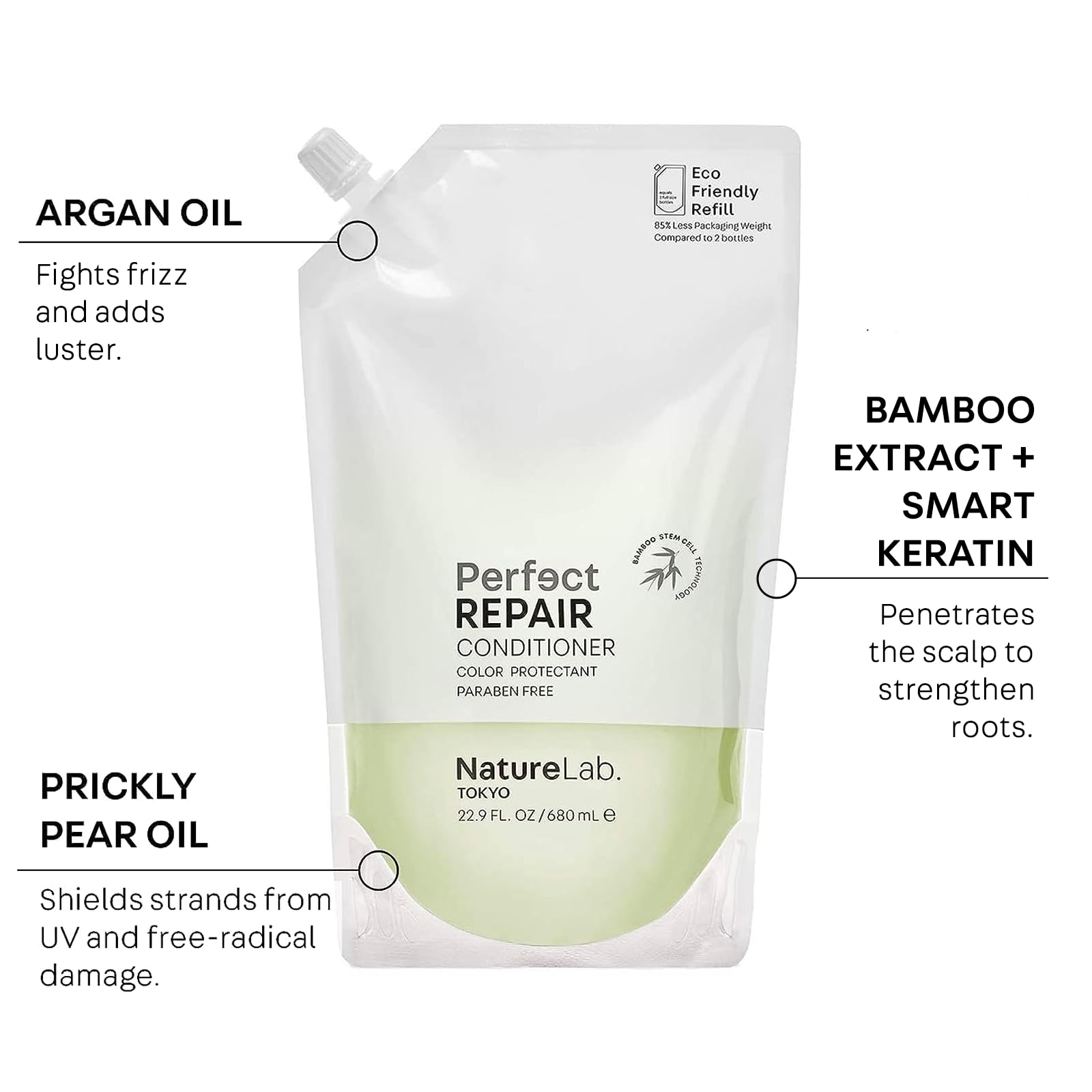 NatureLab.TOKYO Hair texture becomes silky and manageable.