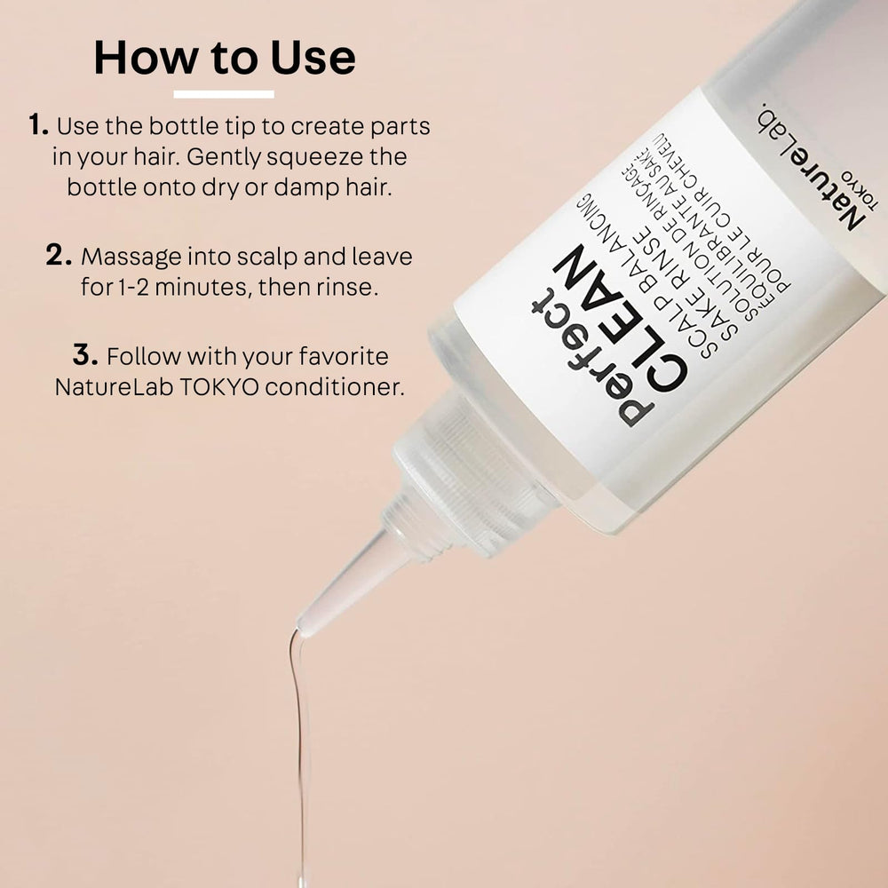 NatureLab TOKYO applying-massage scene suggests easy scalp hydration and soothing ritual