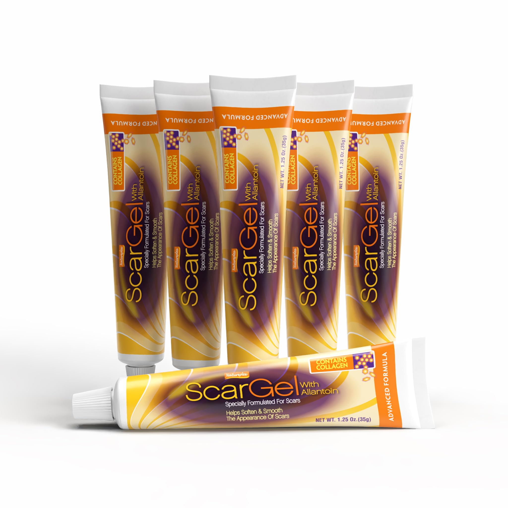 Natureplex Scar Gel 1.25 oz tube front view for easy daily use.