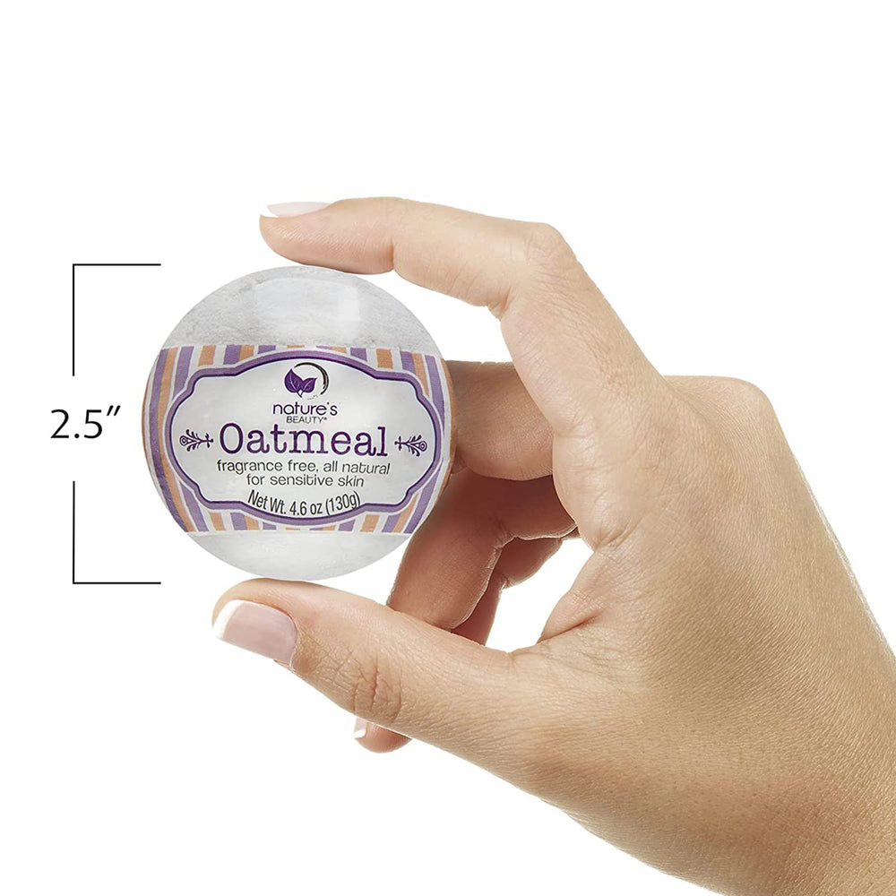 Nature's Beauty almond oil bath bomb provides gentle moisture.