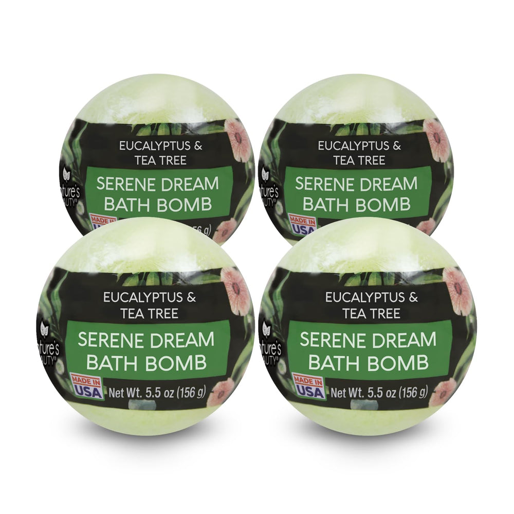 Nature's Beauty bath bombs eucalyptus tea tree pack for a spa like soak