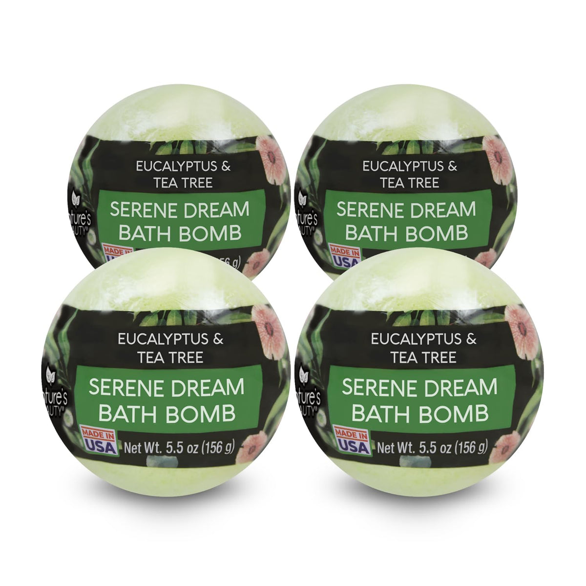 Nature's Beauty bath bombs eucalyptus tea tree pack for a spa like soak