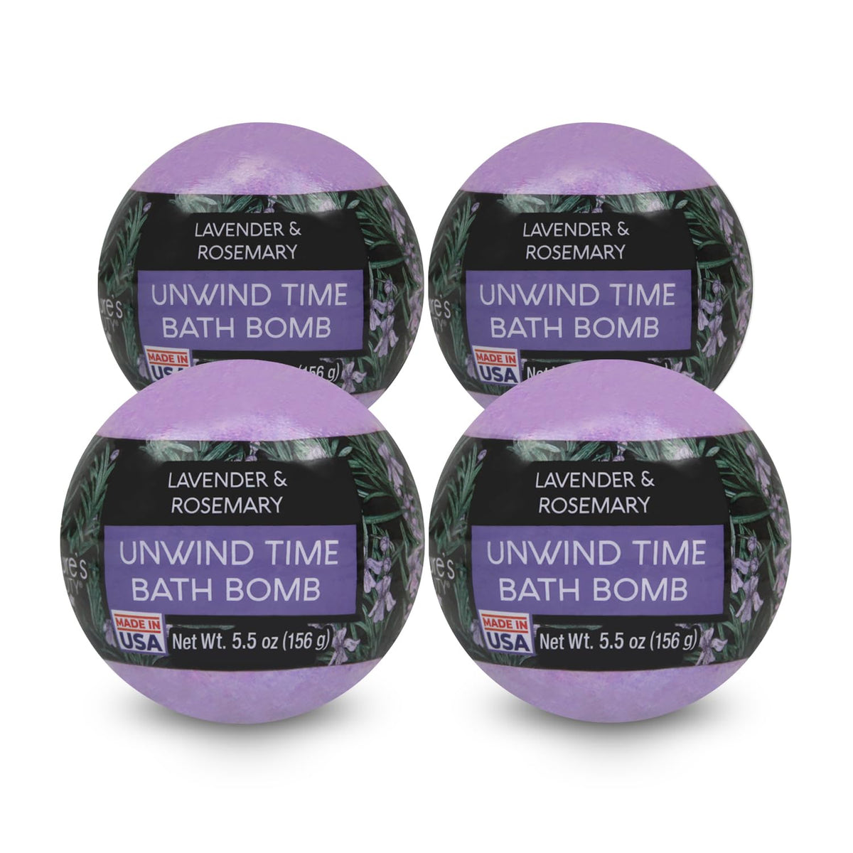 Nature's Beauty lavender rosemary bath bombs pack front for at-home spa moments
