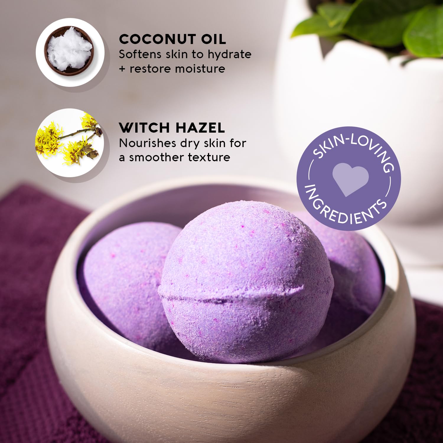 Nature's Beauty lavender rosemary bath bomb pack label highlights vegan cruelty-free luxury