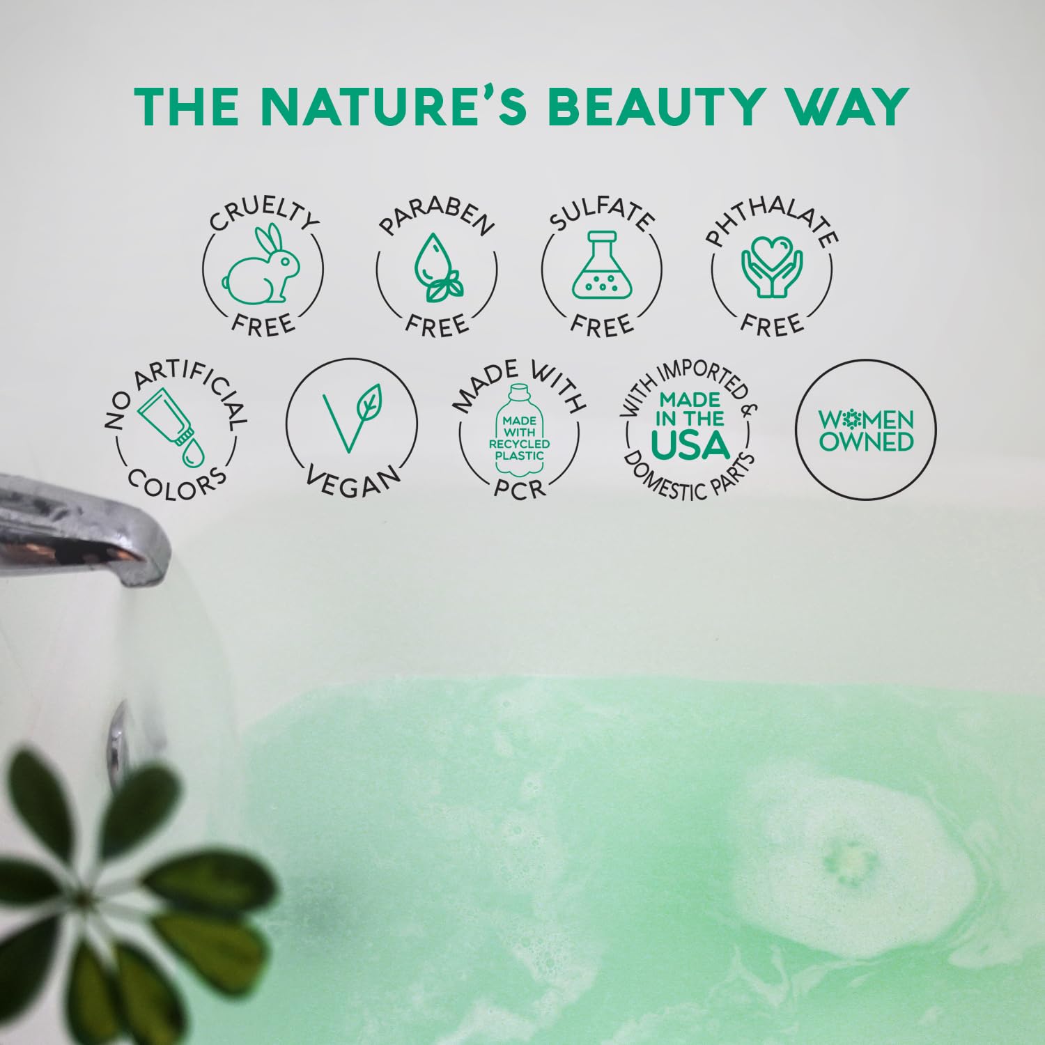 Nature's Beauty Tropical Escape non-staining pigments demonstrate easy tub cleanup.