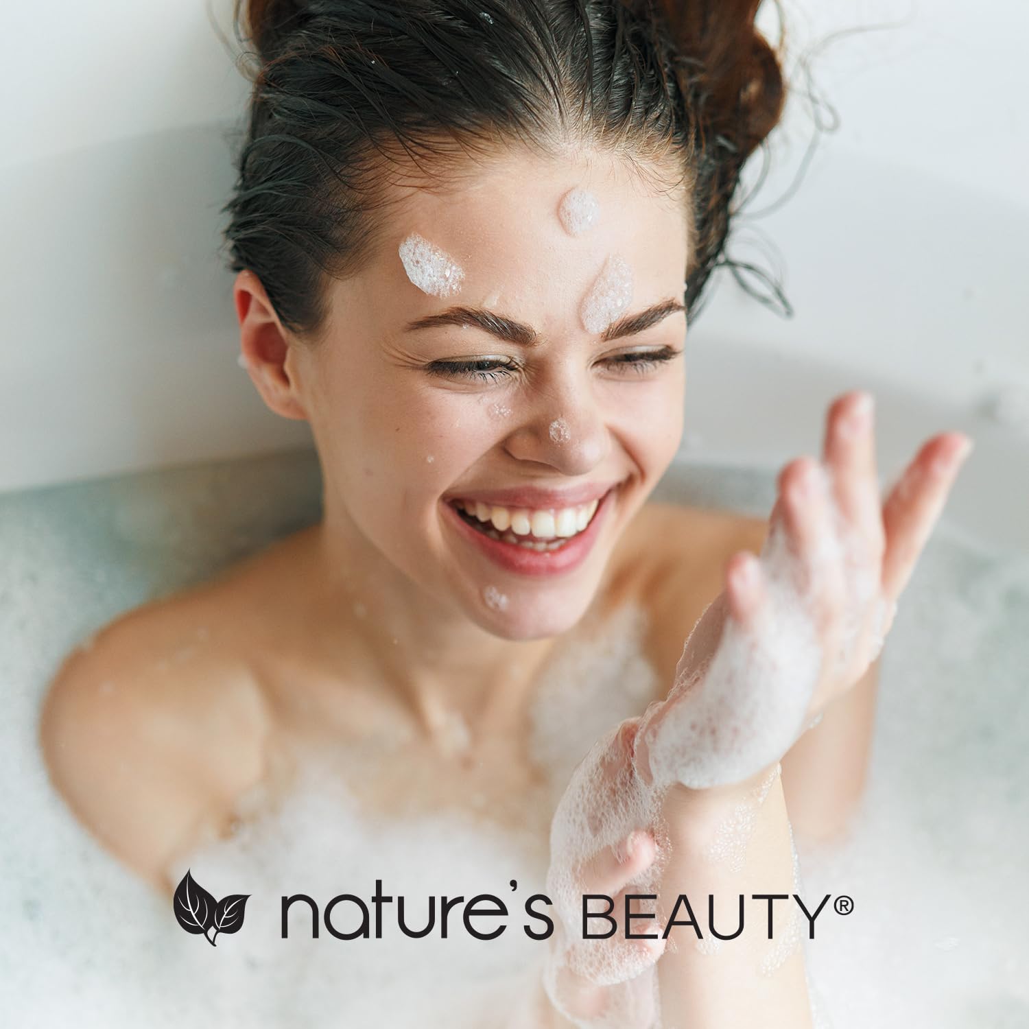 Nature's Beauty vegan cruelty-free badge on bath bombs