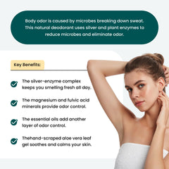 Gentle roll-on application on skin suitable for sensitive skin.