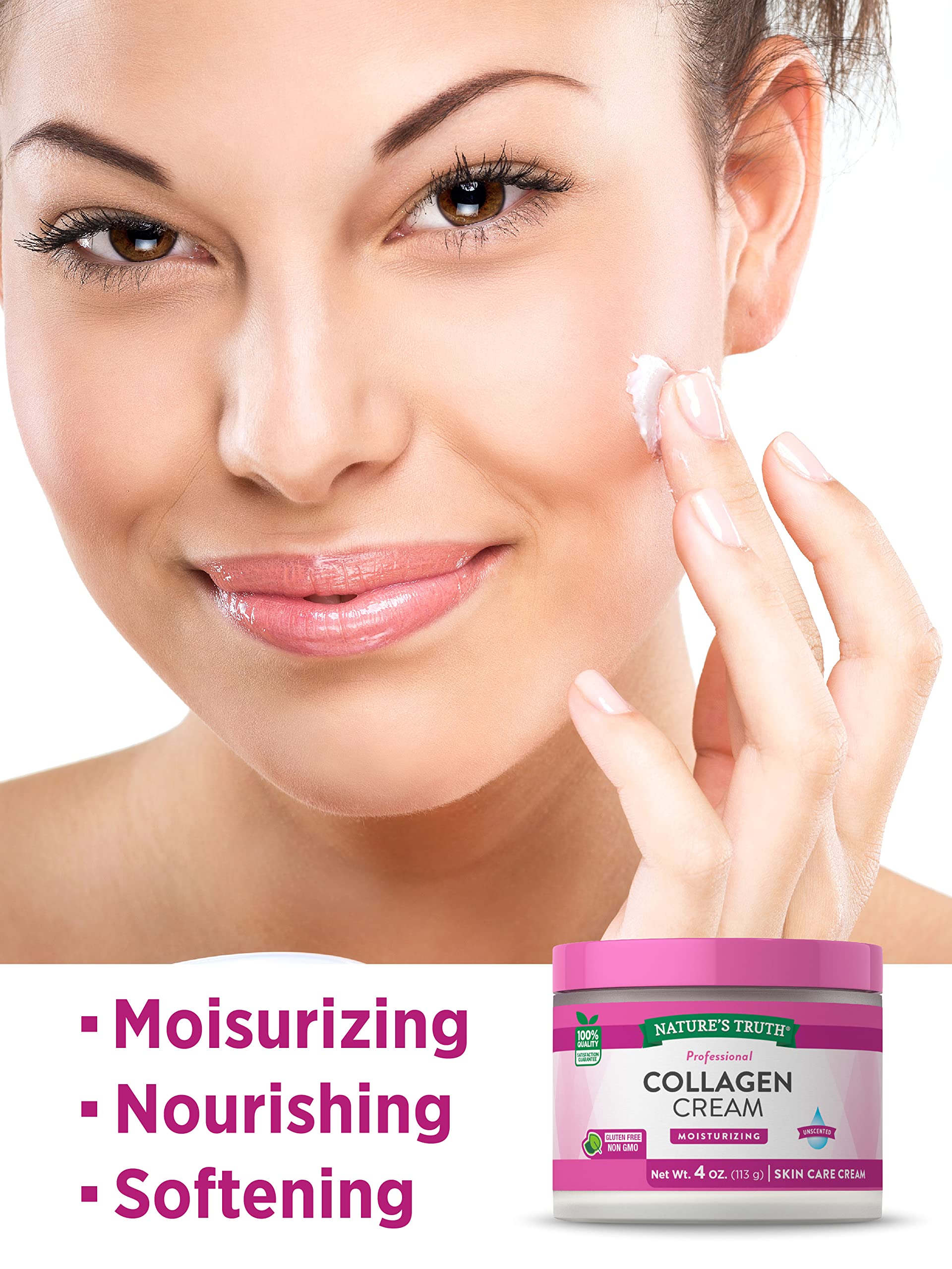 Nature's Truth Collagen Cream demonstrates easy face and body application.