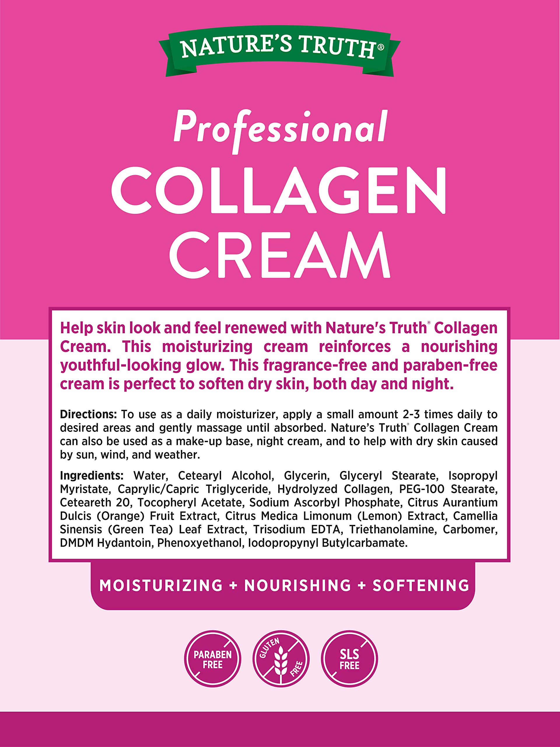 Texture closeup of Nature's Truth Collagen Cream for skin hydration.