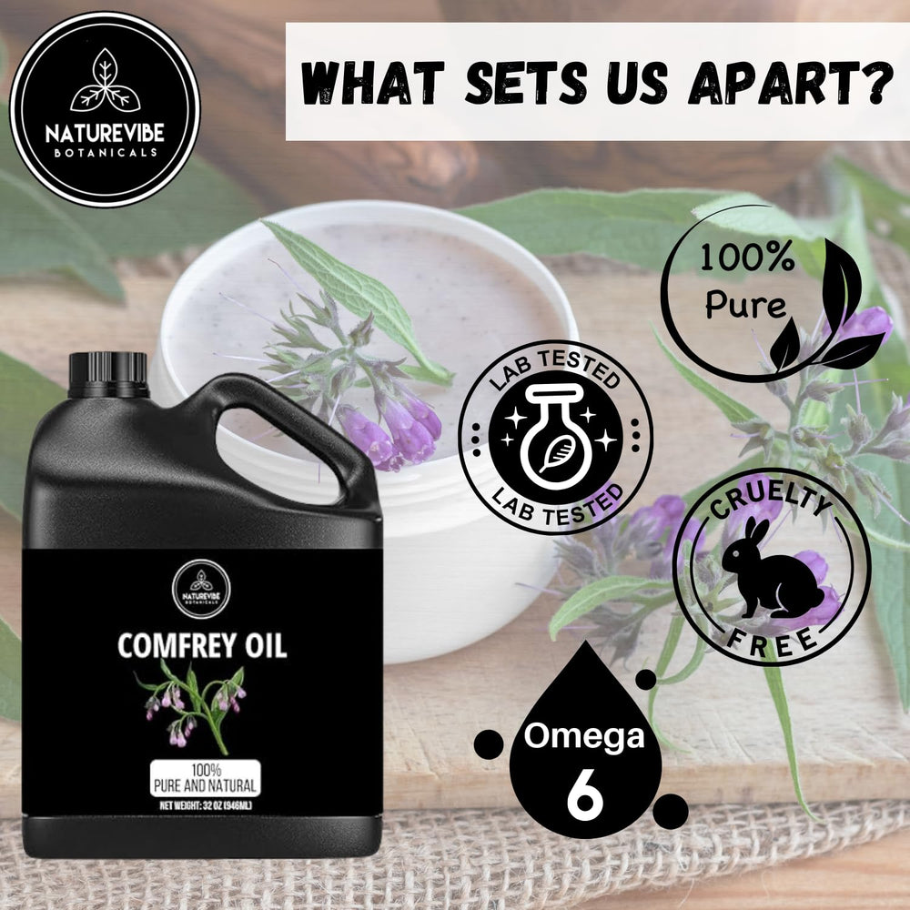Naturevibe Botanicals Comfrey Oil ideal for hands and nails care.