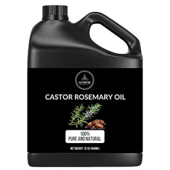 Naturevibe Botanicals Castor Rosemary Oil 32 oz jar for purity and long-lasting freshness.