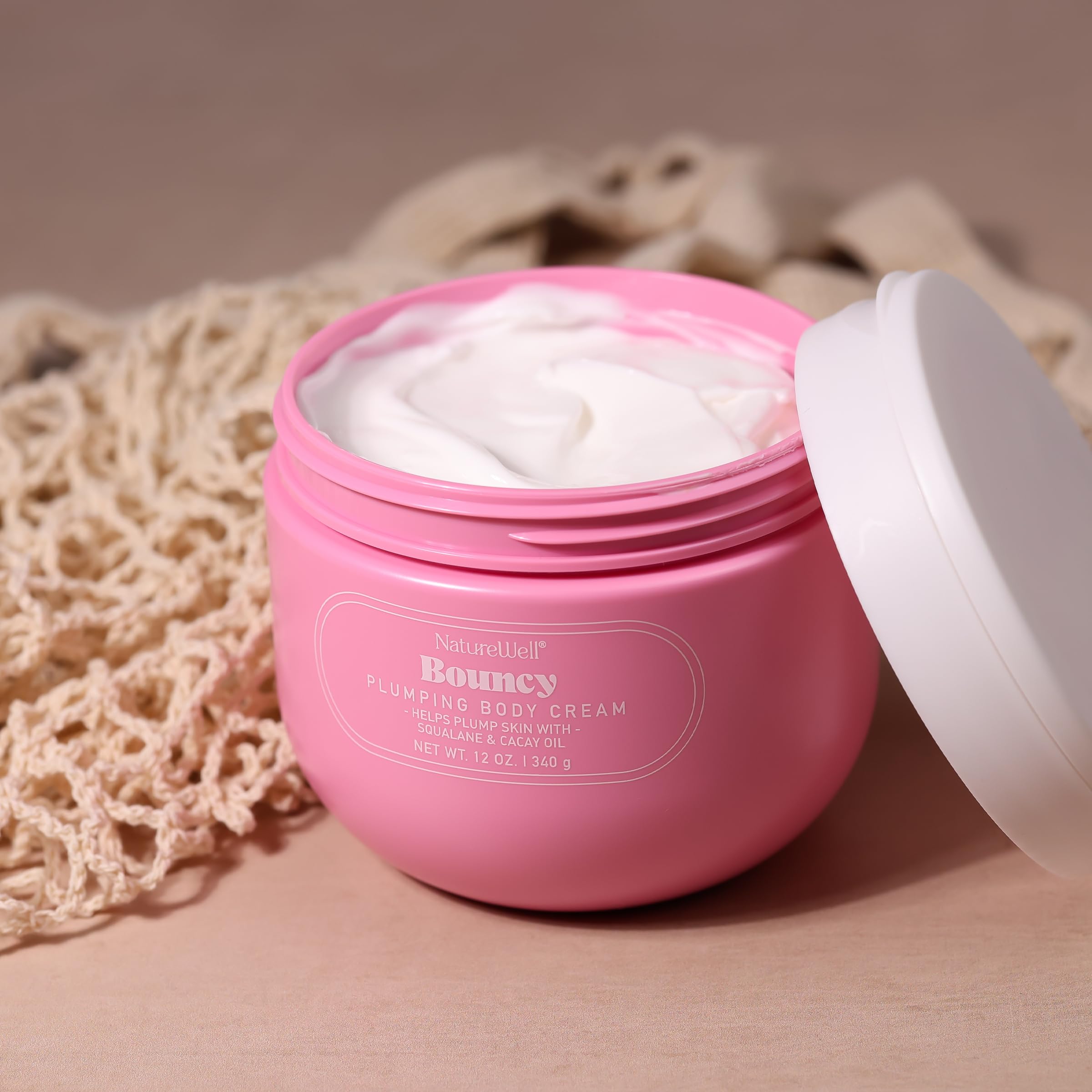 NatureWell Bouncy Body Cream massage demonstrates fast absorption and hydration.